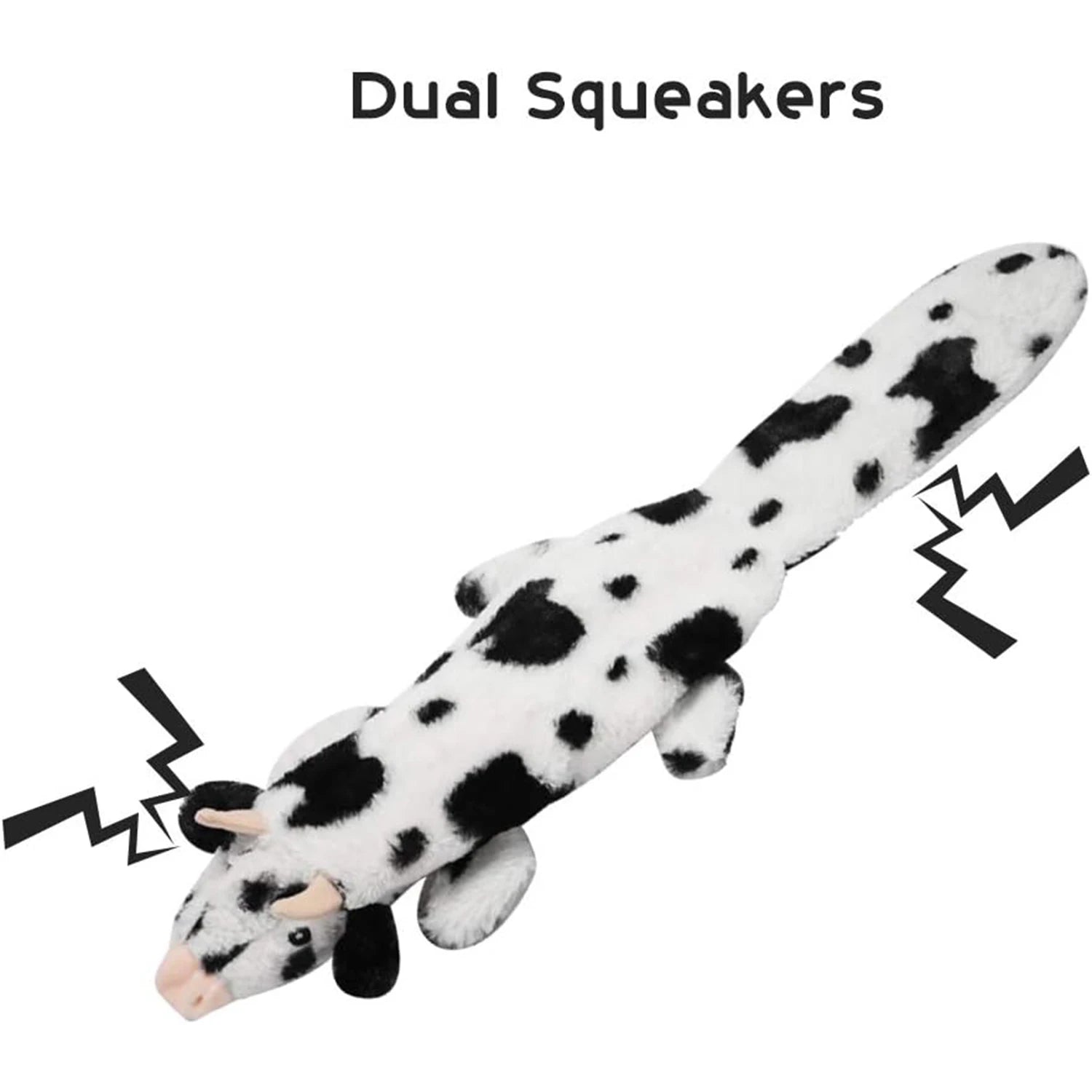 5PCS Crinkle Plush Dog Squeaky Toys Fox Giraffe Squirrel Cow Donkey Style, No Stuffing Dog Toys for Small Medium Large Dogs