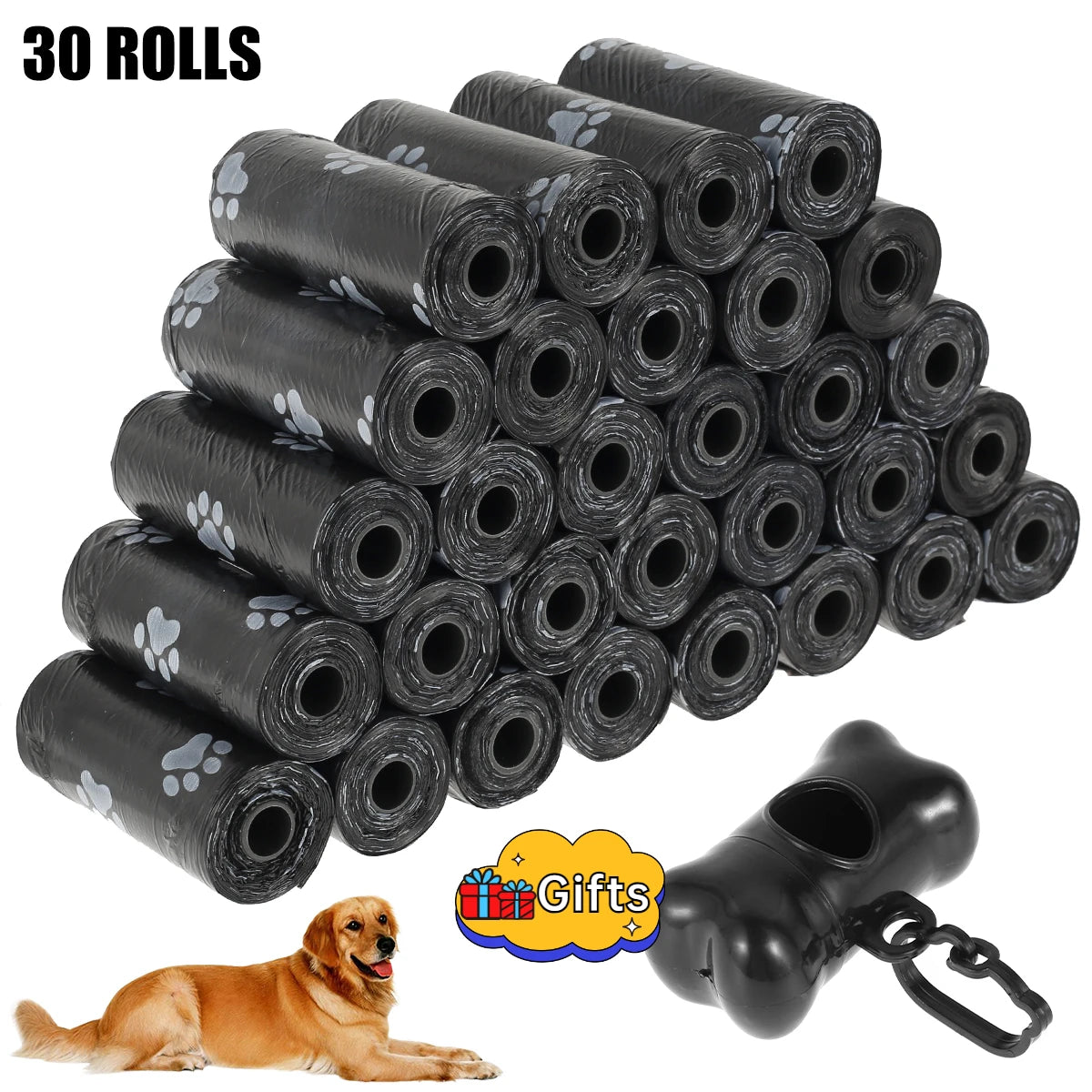 Bolsas para Excrementos de Perro - 10/30/50 Rollos Biodegradables