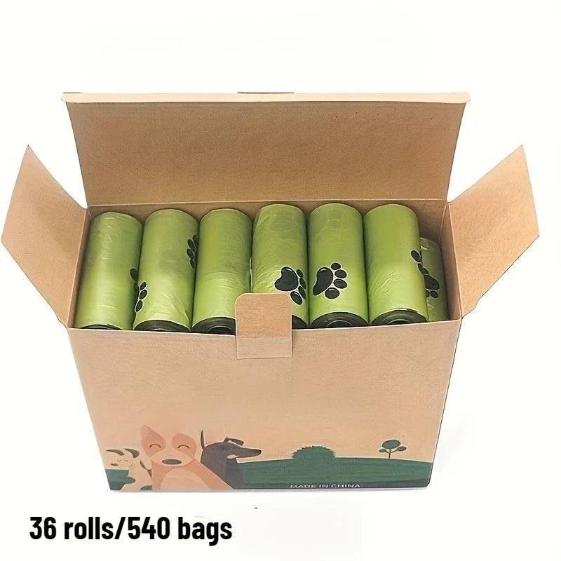 540 Dog Poop Bags 36 Rolls Thickened Leak-Proof Durable Pet Waste Bags with Paw Print Biodegradable Strong for Outdoor Use